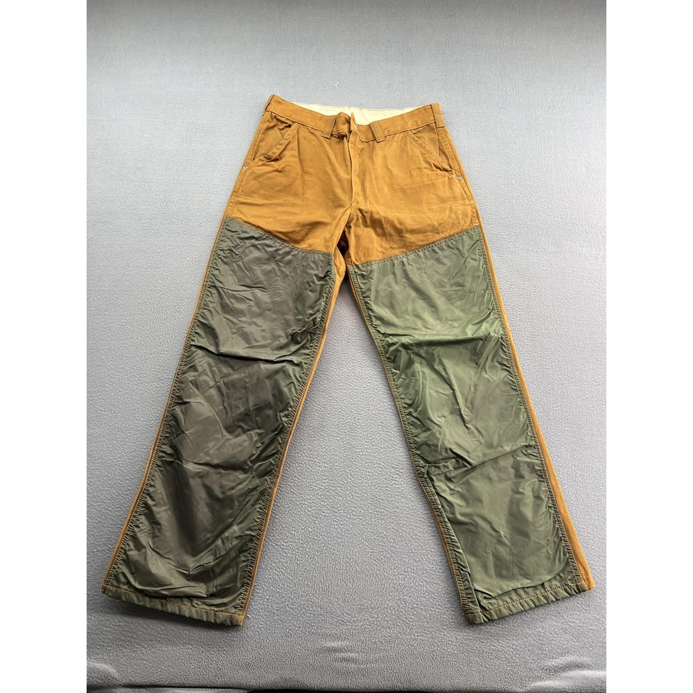 Vintage Saftbak Pants Mens 33x30 Brown Duck Canvas Green Briar Front Hunting USA